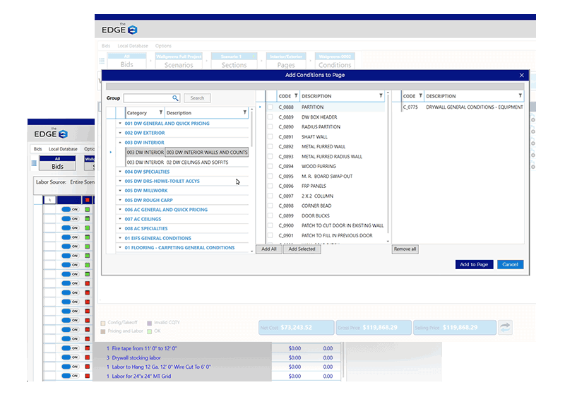 EDGE Commercial Drywall Estimator Screenshot